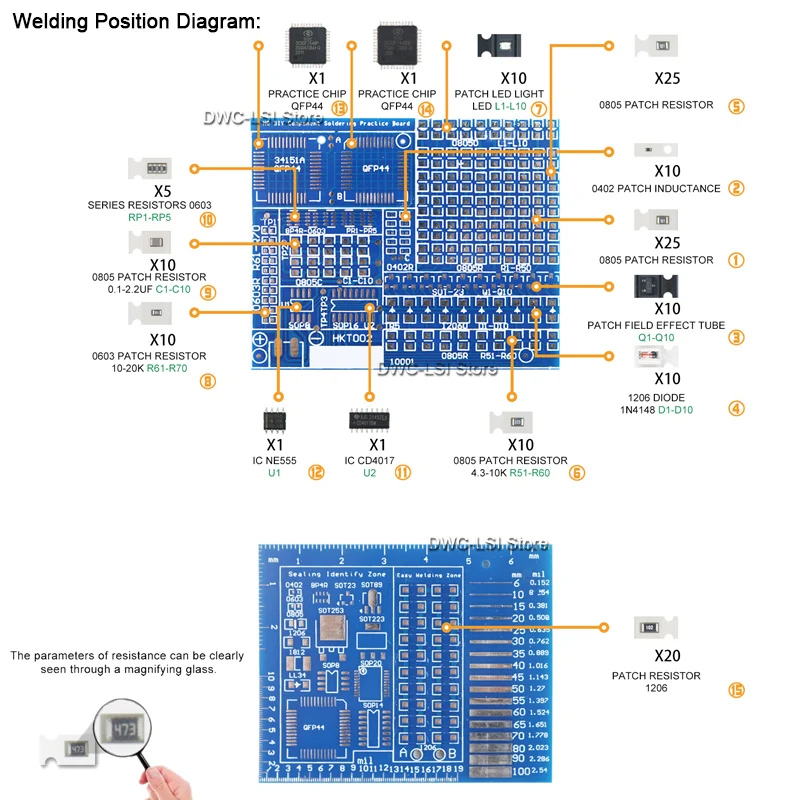 SMD/SMT Components Soldering P - Diy Electronics Kits For Kids review and price
